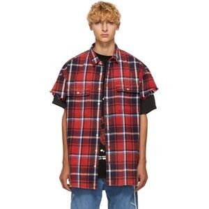 R13 Plaid Oversized cutoff Shirt. Size small. Brand new with out tags.